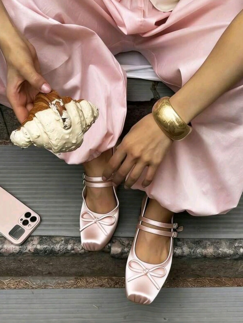 Ballet Mary Janes Chunky Heels For Women Square Toe Satin Ballerina Low Heels